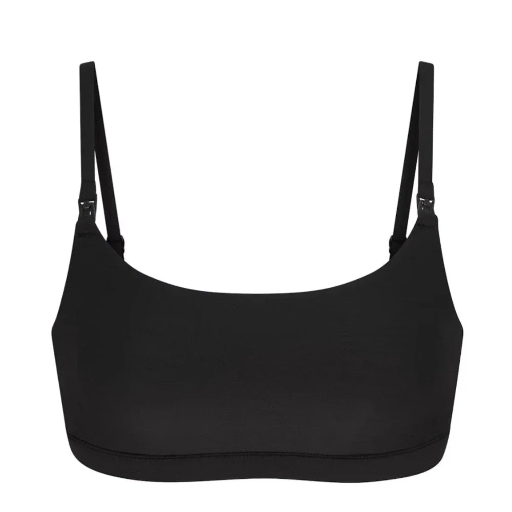 Skims Fits Everybody Maternity Nursing Scoop Bralette Onyx BR-BRL-11312W XS